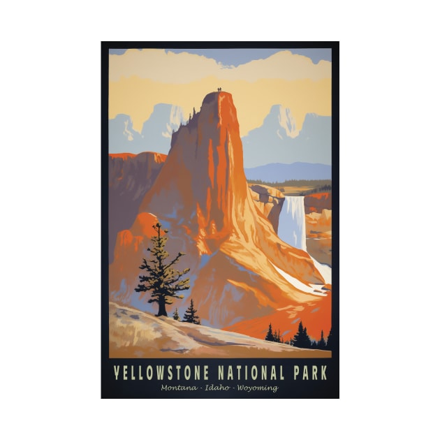 Yellowstone National Park Vintage Poster by GreenMary Design