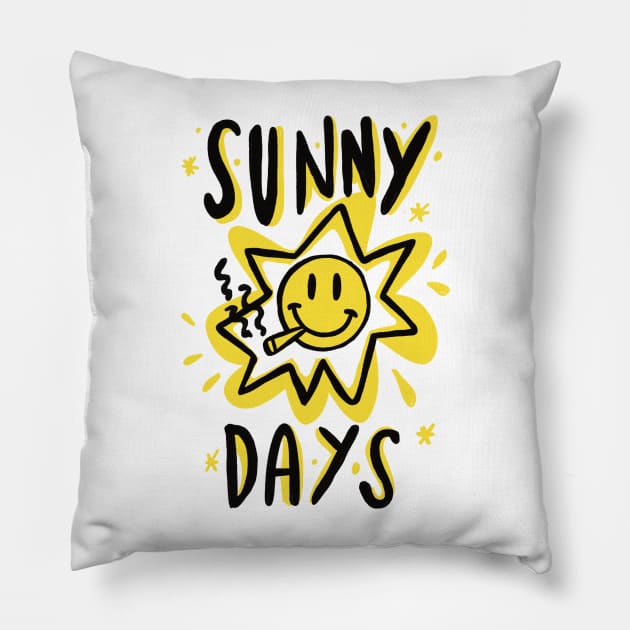 Sunny days smoking | sunny day | smoke | yellow Pillow by Tropical Blood