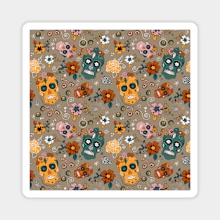 Sugar Skull Pattern Magnet