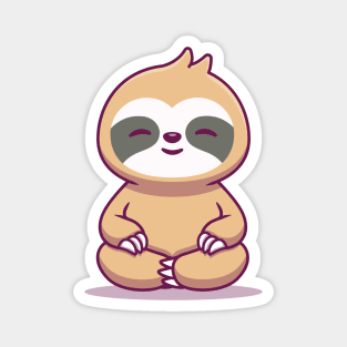 Cute Sloth Sitting Yoga Magnet