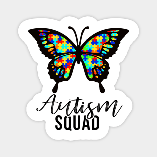 Autism Squad Butterfly Autism Awareness Gift Magnet