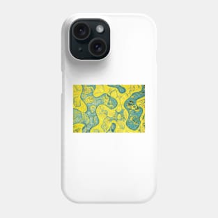 Yellow and cyan abstract pattern Phone Case