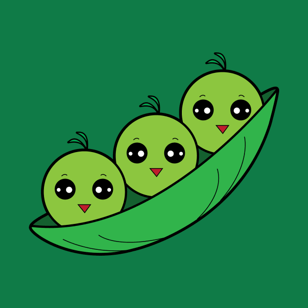 Cute Cartoon Three Peas in a Pod by PenguinCornerStore