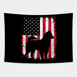 Alaskan Klee Kai 4Th Of July Shirt American Usa Flag Dog Tee Tapestry