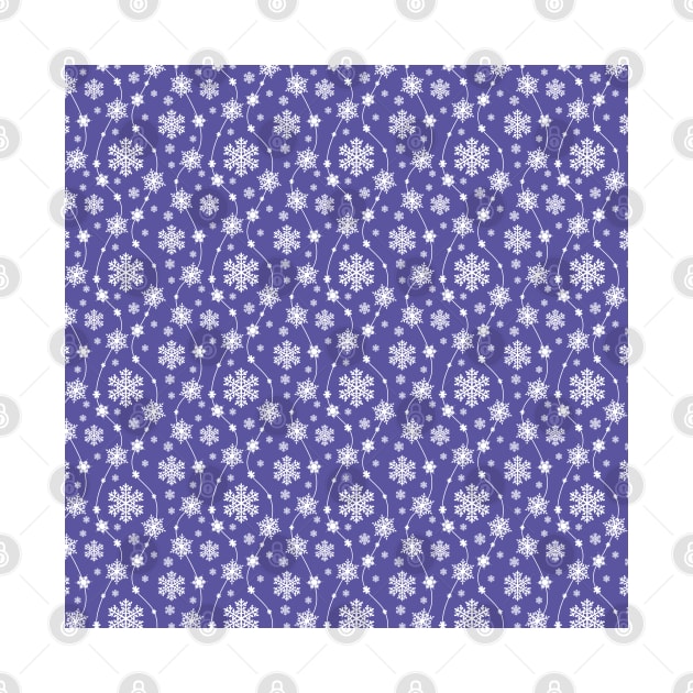 Bright Purple and Winter White Snowflakes Pattern by FabulouslyFestive