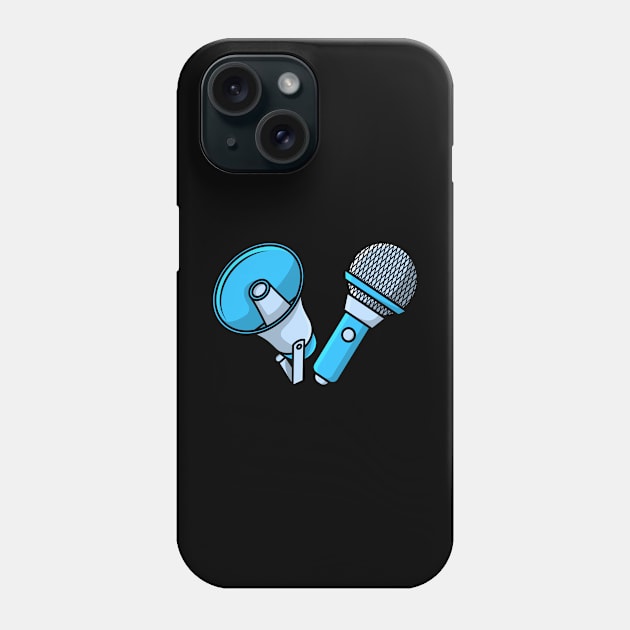 Blue Color Mic with Announcement or loud speaker Phone Case by AlviStudio