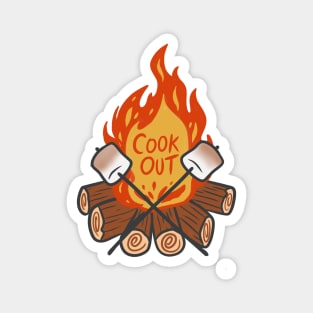 Cookout Campfire Magnet