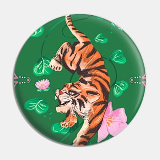 Tiger - Green by Cindy Rose Studio Pin