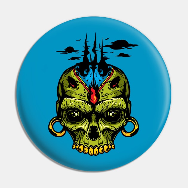 Native Devil Skull Pin by nelsoncancio