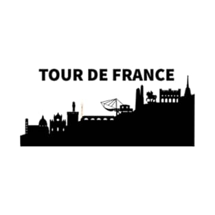 Tour de France with French skyline silhouette T-Shirt