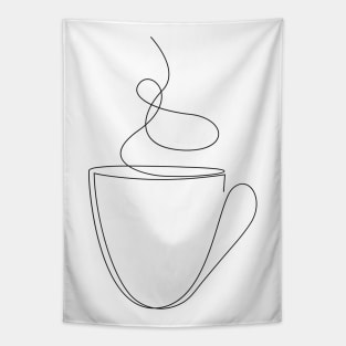 coffee or tea cup - line art Tapestry