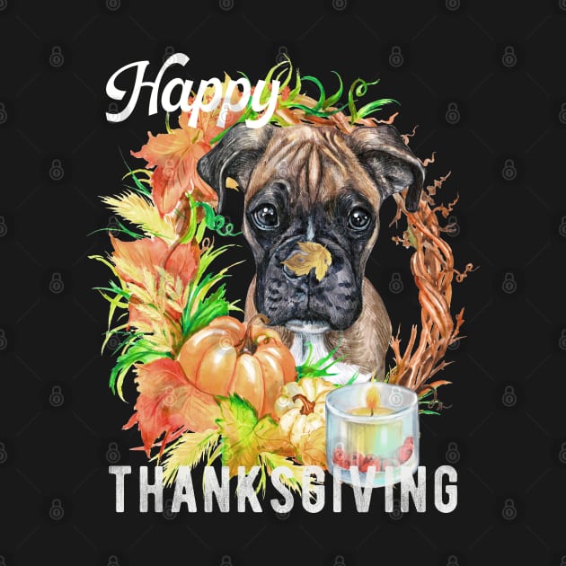 Boxer Dog Owner Thanksgiving Celebration Harvest Theme by Sniffist Gang