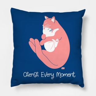 Cherish Every Moment | Cat Love (Blue) Pillow
