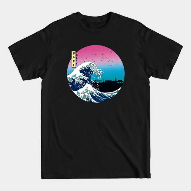 Discover Bordeaux Kanagawa Wave 90s - Bordeaux - T-Shirt