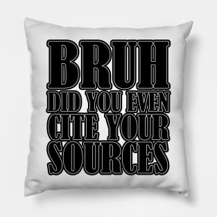 Bruh Did You Even Cite Your Sources Pillow