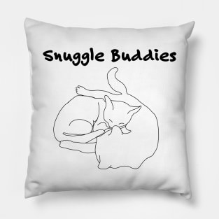 Snuggle Buddies- Simple Cat Doodle Pillow