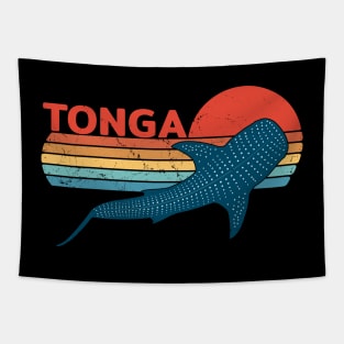 Whale Shark Kingdom of Tonga Vintage Travel Design Tapestry