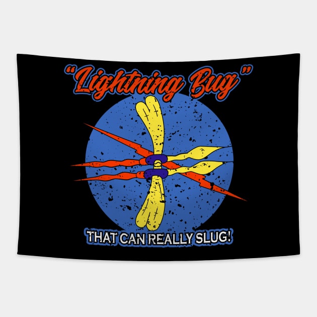 P-38 "Lightning Bug" Vintage WWII Insignia Tapestry by Mandra