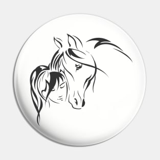 Girls Love Horses Horse and Girl by Farm n' Fancy Pin