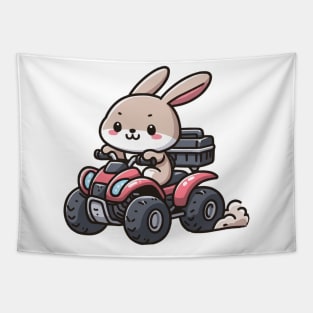 Cute bunny Ride ATV Tapestry