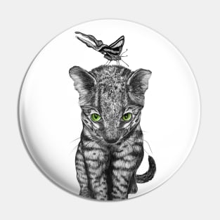 Jungle Kitty and Butterfly Pin