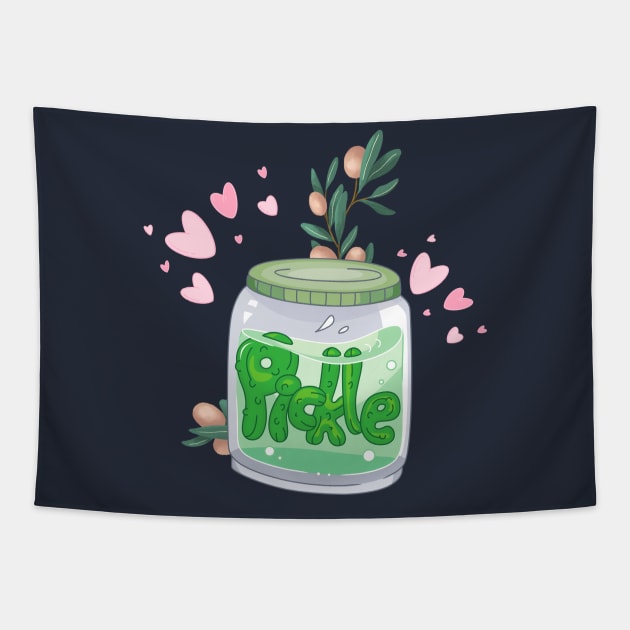 Cute Pickle Jar Tapestry by NICHE&NICHE