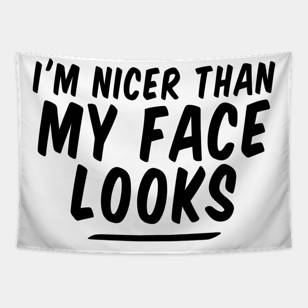 I'm Nicer Than My Face Looks funny Tapestry by Giftyshoop