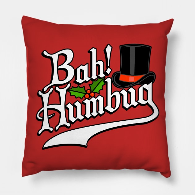 Bah Humbug! Funny Christmas Scrooge Graphic Pillow by ChattanoogaTshirt