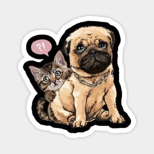 Pug Cat Magnet