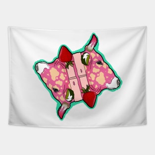Strawberry Cow playing card style Tapestry