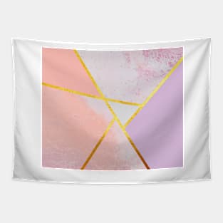 Abstract paint print, color blocking pink Tapestry