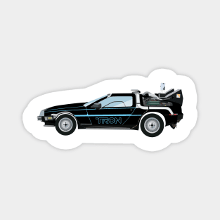 Tron BTTF Delorean Mashup Magnet