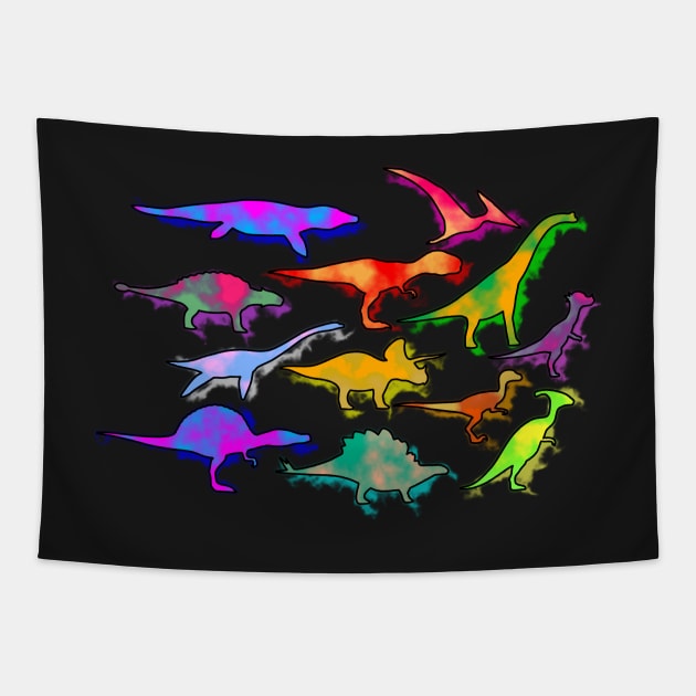 Dinosaur Watercolor Tapestry by CoreyUnlimited