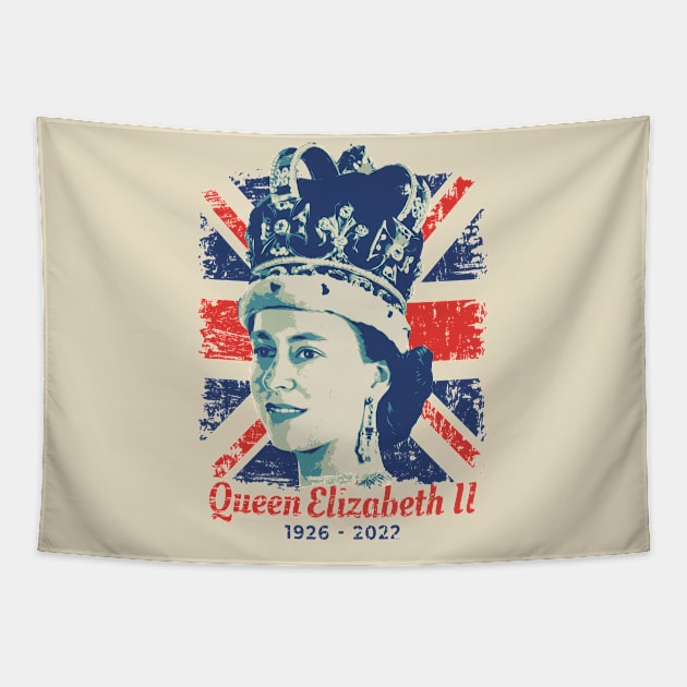 RIP Queen 1926-2022 Tapestry by LAKOSH