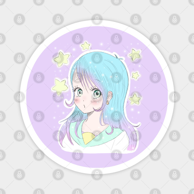 Stars Cute Girl Manga Magnes Teepublic Pl,Anime Male Clothes Fantasy