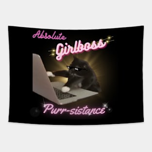 Girlboss purr-sistance Tapestry