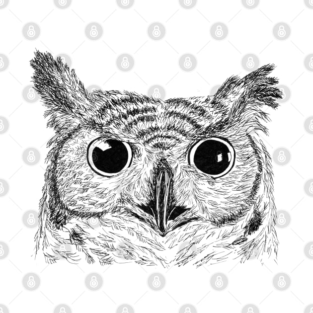 Hand Drawn Owl by jitkaegressy