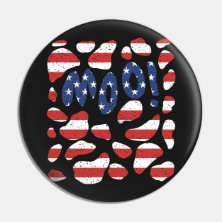 Red White And Moo Cow Funny 4th July Patriotic 2021 Pin