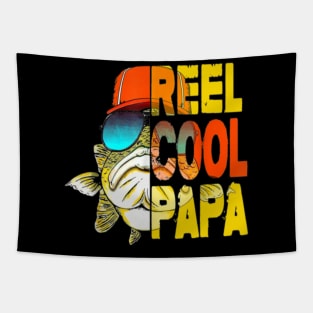 Father's Day Gifts TShirt - Fishing Reel Cool Papa T-Shirt Tapestry