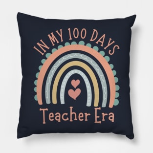 In My 100 Days Teacher Era Cute Rainbow Pillow