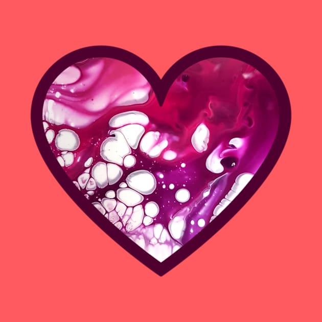 Maroon/Pink Paint Pour Heart by Designs_by_KC
