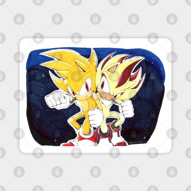 Super Sonic vs Super Shadow Magnet by idolnya