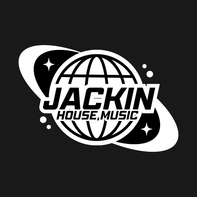 JACKIN HOUSE  - Globe Y2K (White) by DISCOTHREADZ 