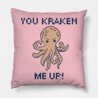 You Kraken Me Up! 8-Bit Pixel Art Giant Squid Pillow