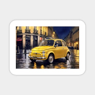 Yellow Fiat 500 Magnet