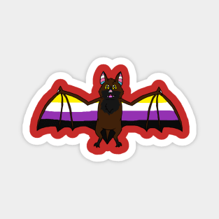 Nonbinary Pride Bat Magnet