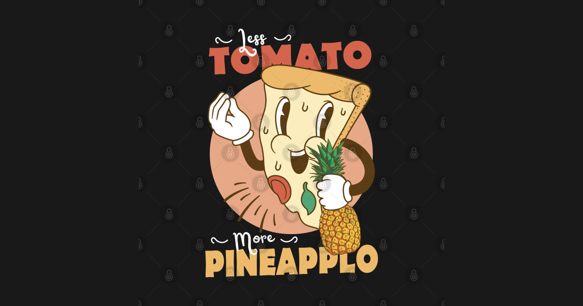 Pineapple Pizza Retro Italian Slice Cartoon Pineapple Pizza TShirt