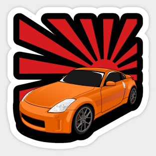 Car tuning JDM Orange, #3 Sticker by imagenia