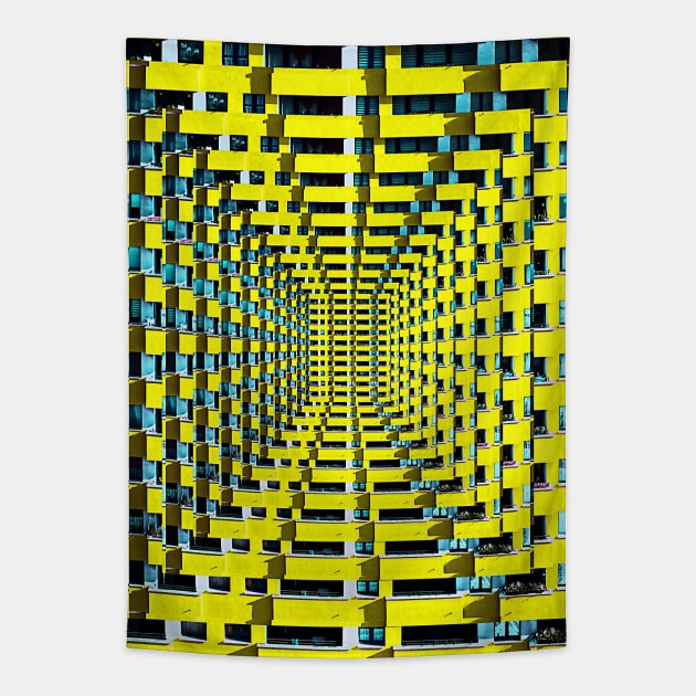 Apartment Building Brutalism Pattern 02 Tapestry by GLITCH.HUB