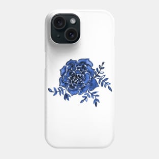 Watercolor houseleek - blue Phone Case